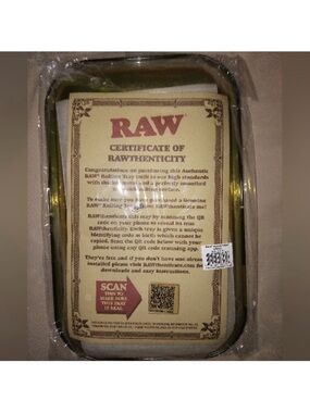 RAW Rolling Papers Black Metal Rolling Tray BRAND NEW 11” x 7” Organic Hemp